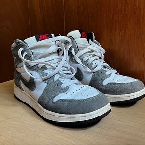 Shoes: Jordan (Nike) Gray and White. 7.5